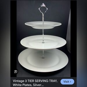 Vintage 3 tiers tray